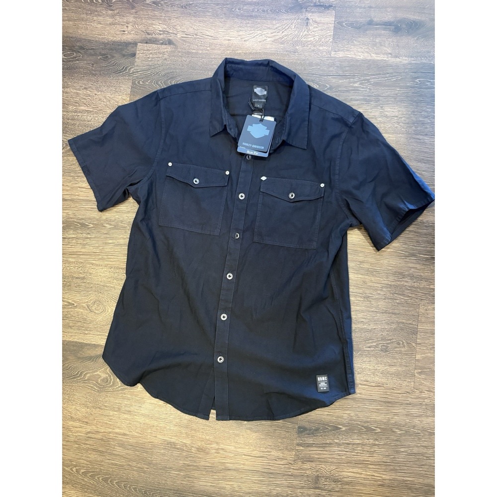 Harley-Davidson Women's Slim Fit Short Sleeved Black Shirt Size Large NWT